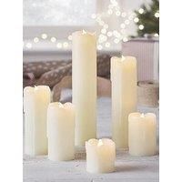 Lights4fun Set of 6 Skinny LED Pillar Candles Real Wax Battery Operated