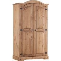 Corona Pine Curved Top Wardrobe Brown