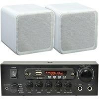 110W Bluetooth Amplifier & 80W Bookshelf Speaker Kit Compact Wireless HiFi Amp