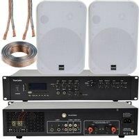 400W Bluetooth Sound System 2x White 200W Wall Speaker Channel HiFi Amplifier