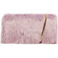 Claudia Canova Womens Faux Fur Hard Case Clutch Clutch Purple (Lilac)