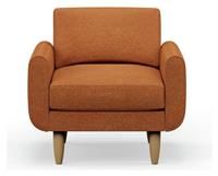 Hutch Fabric Round Arm Armchair - Rust
