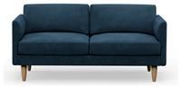 Hutch Velvet Curve Arm 3 Seater Sofa - Ink Blue
