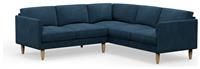Hutch Plus Velvet Curve Arm 5 Seater Corner Sofa - Ink Blue