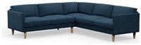 Hutch Velvet Curve Arm 7 Seater Corner Sofa - Ink Blue