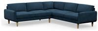 Hutch Velvet Round Arm 7 Seater Corner Sofa - Ink Blue