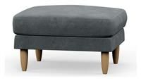 Hutch Fabric Footstool - Slate Grey