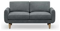 Hutch Velvet Round Arm 2 Seater Sofa - Slate Grey