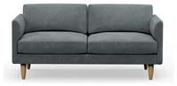 Hutch Velvet Curve Arm 3 Seater Sofa - Slate Grey