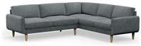 Hutch Velvet Round Arm 6 Seater Corner Sofa - Slate Grey