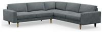 Hutch Velvet Block Arm 7 Corner Seater Sofa - Slate Grey