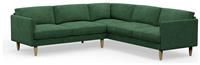 Hutch Velvet Curve Arm 7 Seater Corner Sofa - Sage Green