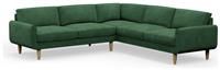 Hutch Velvet Round Arm 7 Seater Corner Sofa - Sage Green