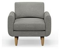 Hutch Fabric Round Arm Armchair - Dove Grey
