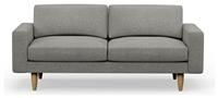 Hutch Fabric Block Arm 3 Seater Sofa - Dove Grey