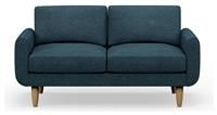 Hutch Fabric Round Arm 2 Seater Sofa - Aegean Blue