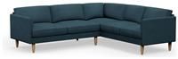 Hutch Fabric Curve Arm 6 Seater Corner Sofa - Aegean Blue
