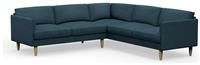 Hutch Fabric Curve Arm 7 Seater Corner Sofa - Aegean Blue