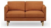 Hutch Fabric Curve Arm 2 Seater Sofa - Rust