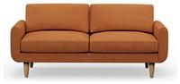Hutch Fabric Round Arm 3 Seater Sofa - Rust