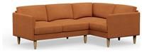 Hutch Fabric Curve Arm 4 Seater Corner Sofa - Rust