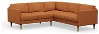 Hutch Plus Fabric Curve Arm 5 Seater Corner Sofa - Rust