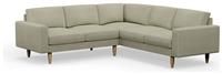 Hutch Plus Fabric Block Arm 5 Seater Corner Sofa - Oat
