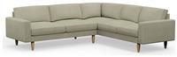 Hutch Fabric Block Arm 6 Seater Corner Sofa - Oat