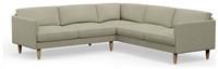 Hutch Fabric Curve Arm 7 Seater Corner Sofa - Oat