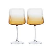 Anton Studios Empire Set of 2 Gin Glasses Amber