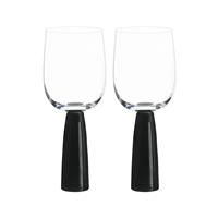 Anton Studios Oslo Set of 2 Wine Glasses Black