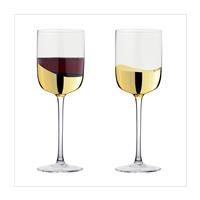 Anton Studio Designs Wave Handmade Wine Glasses Perfect for Red Wine, White Wine, Water, or Beverages - 400 ml - Gold - Set of 2 Elegant Wine Glasses