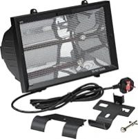 Knightsbridge Outdoor Infared Heater with Mesh Grille in Black, HEOD1309BK Supplied with 3m of Pre Wired Cable + UK Plug