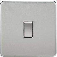 Knightsbridge SF1200BC Screwless 10 A 1-Gang Intermediate Switch, Brushed Chrome