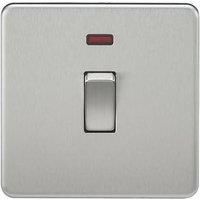 Knightsbridge SF8341NBC Screwless 20 A 1-Gang DP Switch, Brushed Chrome with Neon