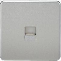 Knightsbridge SF7300BC Master Telephone Socket Screwless Brushed Chrome Plate