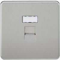 Knightsbridge SFRJ45BC - Screwless RJ45 Network Outlet Socket - Brushed Chrome