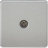 Knightsbridge Screwless Flatplate light switches & sockets BRUSHED CHROME range