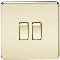 Knightsbridge Screwless Flatplate light switches & sockets POLISHED BRASS range