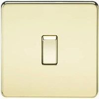Knightsbridge SF8341PB Screwless 20 A 1-Gang DP Switch, Polished Brass