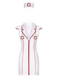 Ann Summers Hospital Hottie Nurse Outfit, Halloween Costume, Naughty Nurse Role Play Fancy Dress - White & Red M