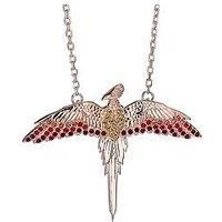Harry Potter Sterling Silver Fawkes Necklace with Crystal Elements