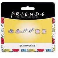 CARAT OFFICIAL Friends Stud Earrings Set of Three Frame Logo Central Perk PLACC. ARG. TV