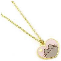 Pusheen - Gold Plated Heart Necklace - Pendant approx 20mm x 15mm - Ne - J300z