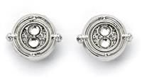 Harry Potter - Silver Tone Time Turner Stud Earrings NEW