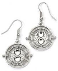 Harry Potter Silver Tone Time Turner Drop Earrings