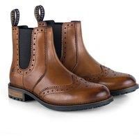 Sandringham Leather Brogue Slip On Country Boots