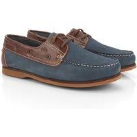 CATESBY ENGLAND Men's Portland Premium Leather Boat Shoes in Indigo | Size: 9