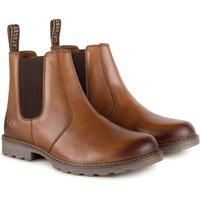 Catesby Mens Tan Smart Casual Leather Dealer Chelsea Pull On Boots