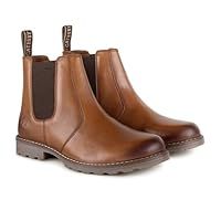 Catesby Galway Premium Leather Mens Boots Lightweight Durable Dealer Boots For Men, Tan, UK 12